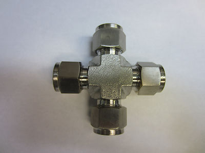 Stainless Steel Union Cross Fitting 1'' Tube OD compatible SS-1610-4