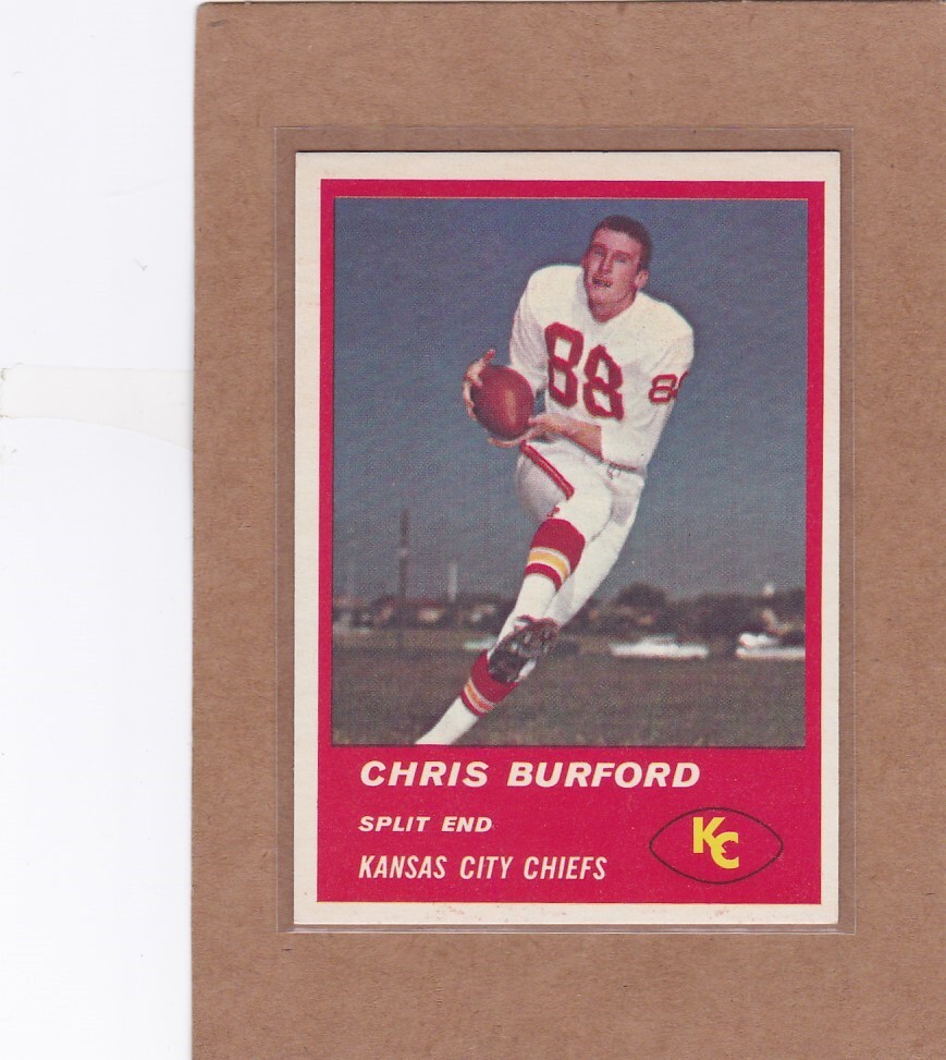 1963 FLEER FOOTBALL CHRIS BURFORD #49 CHIEFS EXMT *A36736