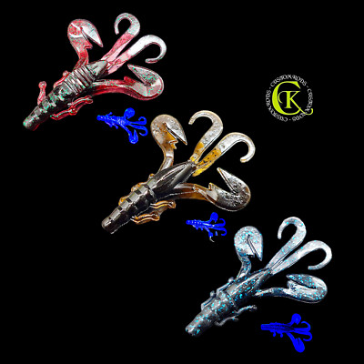 5x 9,5cm Craw Krebs Creature Gummiköder Crawdad CRW Stint Zander Barsch Wels NEW