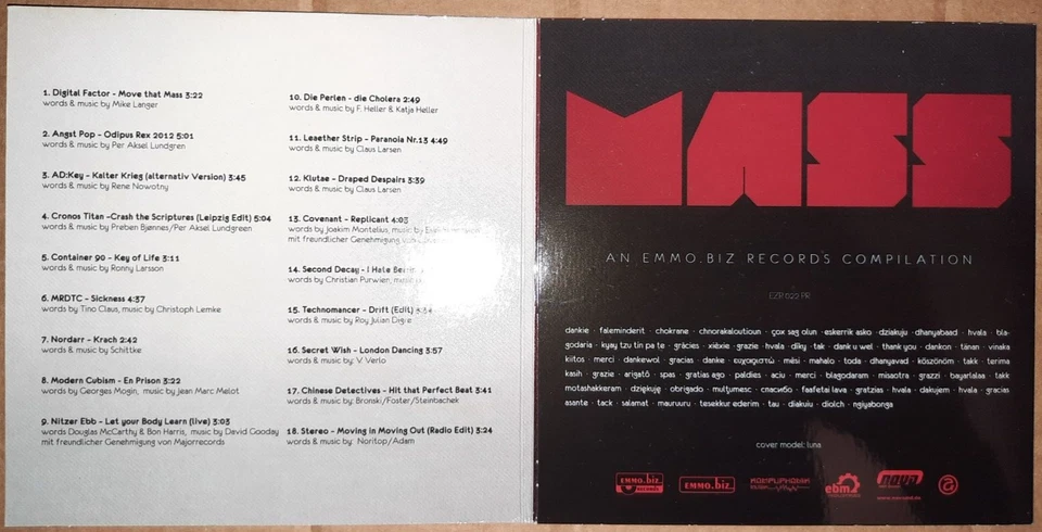 MOVE THAT MASS / V.A. CD / 2013 / EMMO.BIZ / KLUTAE/NITZER EBB/COVENANT/NORDARR - Bild 3 von 4