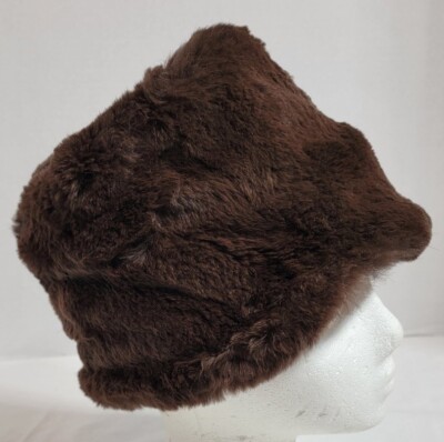 Vintage Lord & Taylor Womens Brown Rabbit Fur Hat NEW | eBay display picture 3