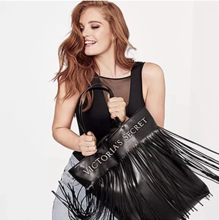 VICTORIA S SECRET LIMITED EDITION FAUX LEATHER FLIRTY FRINGE TOTE