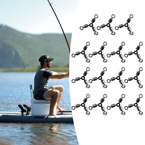 30x 3 Way Swivel Fishing Tackle Saltwater Stainless Steel Fishing Lure Connector - Picture 10 of 18