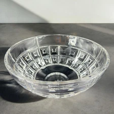 Rosenthal Clear Crystal Glass Domus Pattern Large Round Heavy Made In Germany