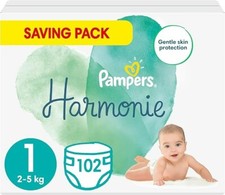 Pampers Baby Nappies Size 1 (2-5 kg / 4-11 lbs), Harmonie, 102 Nappies 0.24 per nappy
