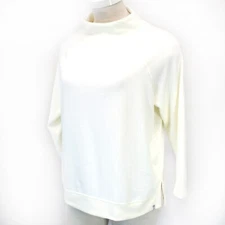 TALBOTS Plus Ivory Mock Neck Fleece Pullover TOP SWEATSHIRT Petite 3X