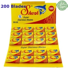 SHARK SUPER STAINLESS DOUBLE EDGE RAZOR BLADES ( 200 PIECES )