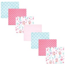 Hudson Baby Cotton Flannel Receiving Blankets Bundle, Mermaid, One Size
