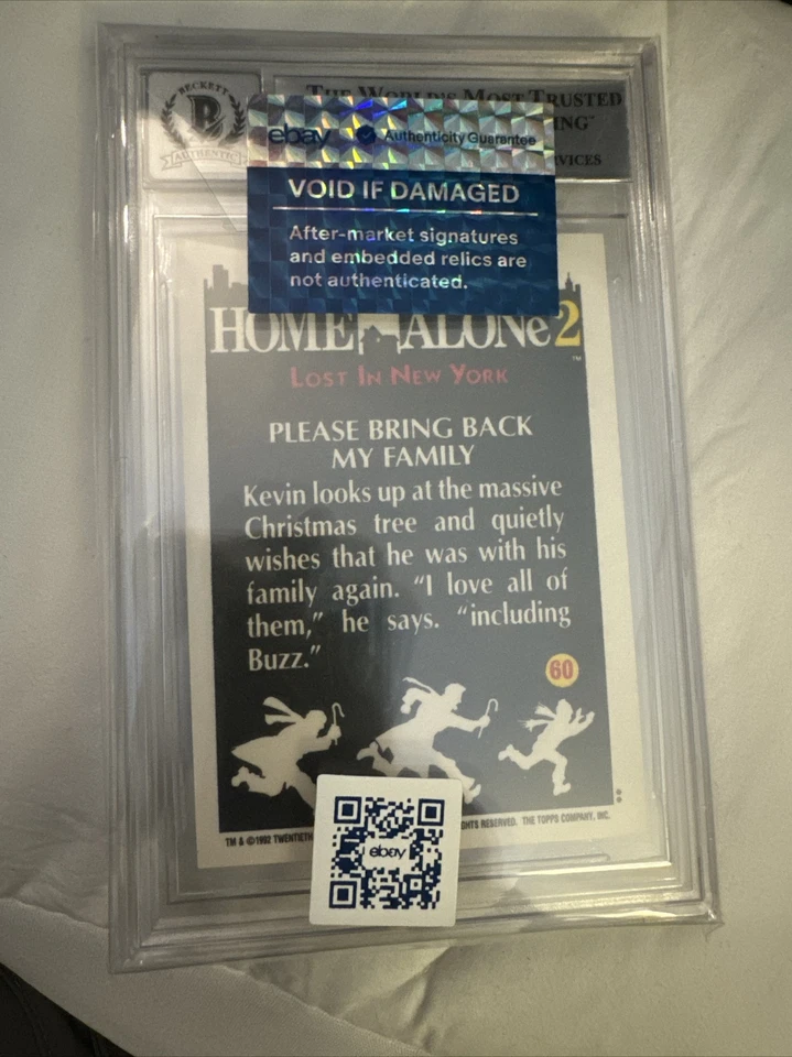 1992 Topps Home Alone 2 #60 Macaulay Culkin BGS BAS 10 AUTO - Image 2 of 2