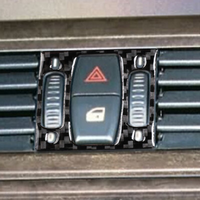 Glossy Carbon Fiber Car Front Warning Light Frame Cover For BMW 6 E63 2004-2010