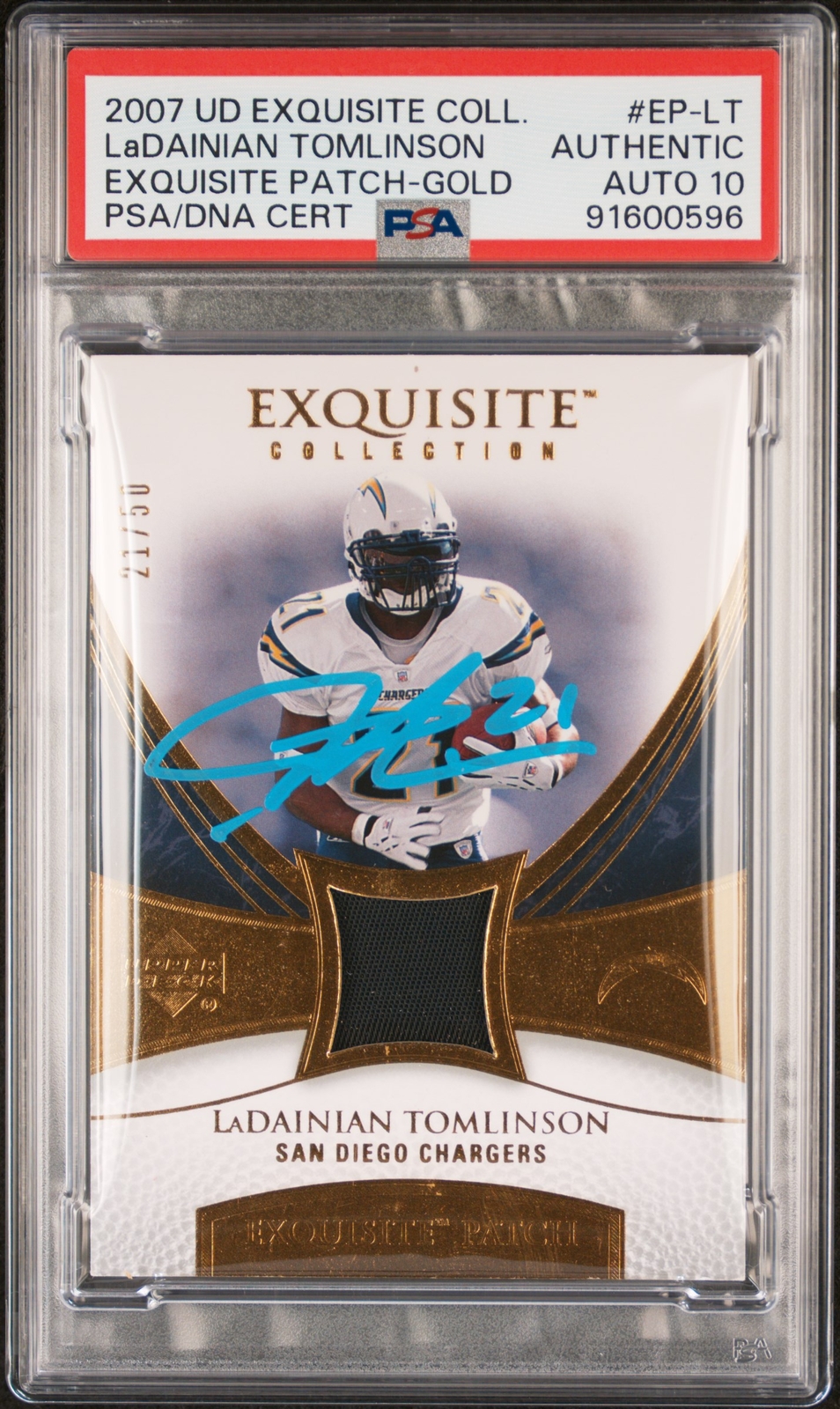 2007 Upper Deck Exquisite Collection Patch /50 Ladainian Tomlinson PSA ...