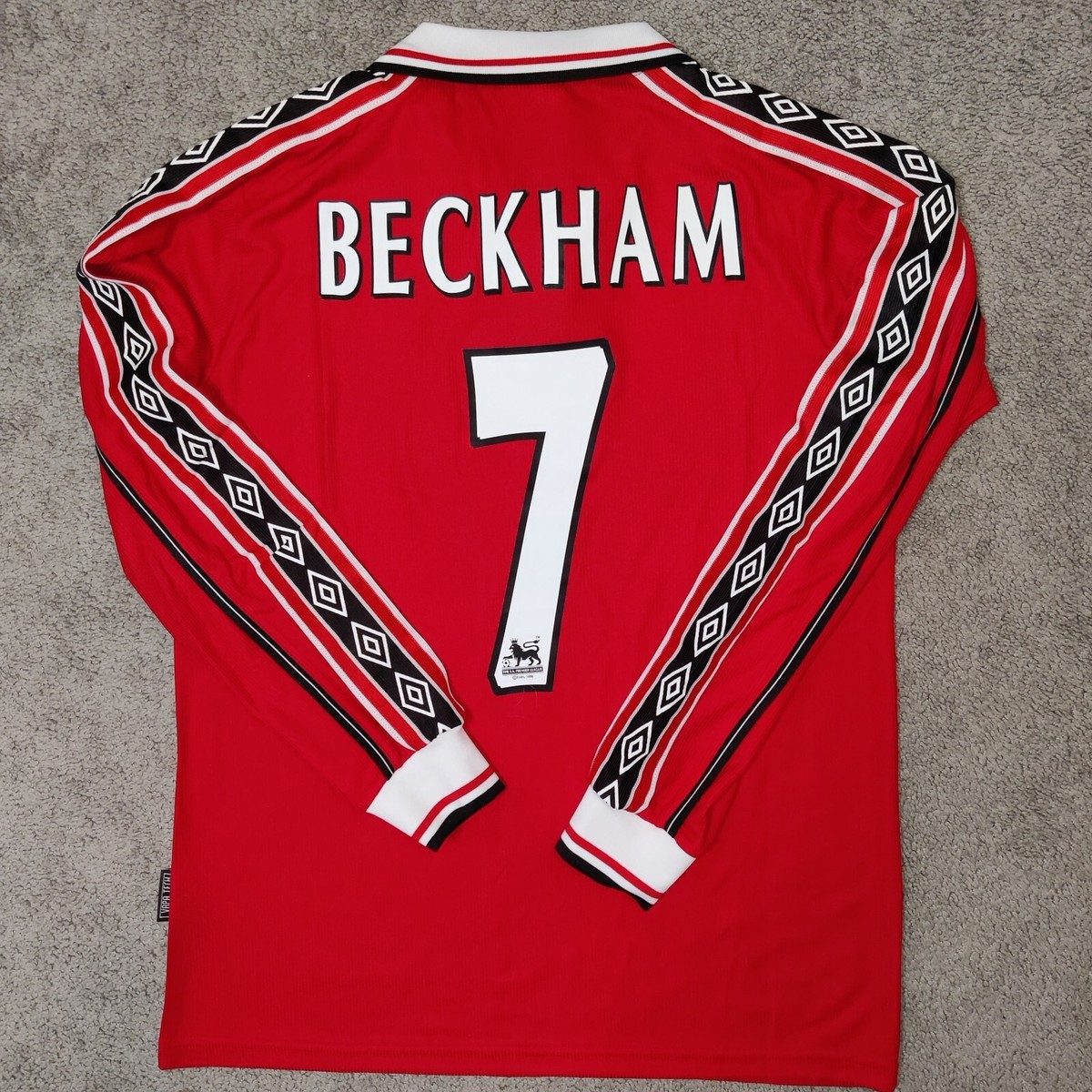Manchester United 1998/99 Beckham #7 Sharp Home Soccer Manchester United 1998/99 Beckham #7 Sharp Home Soccer