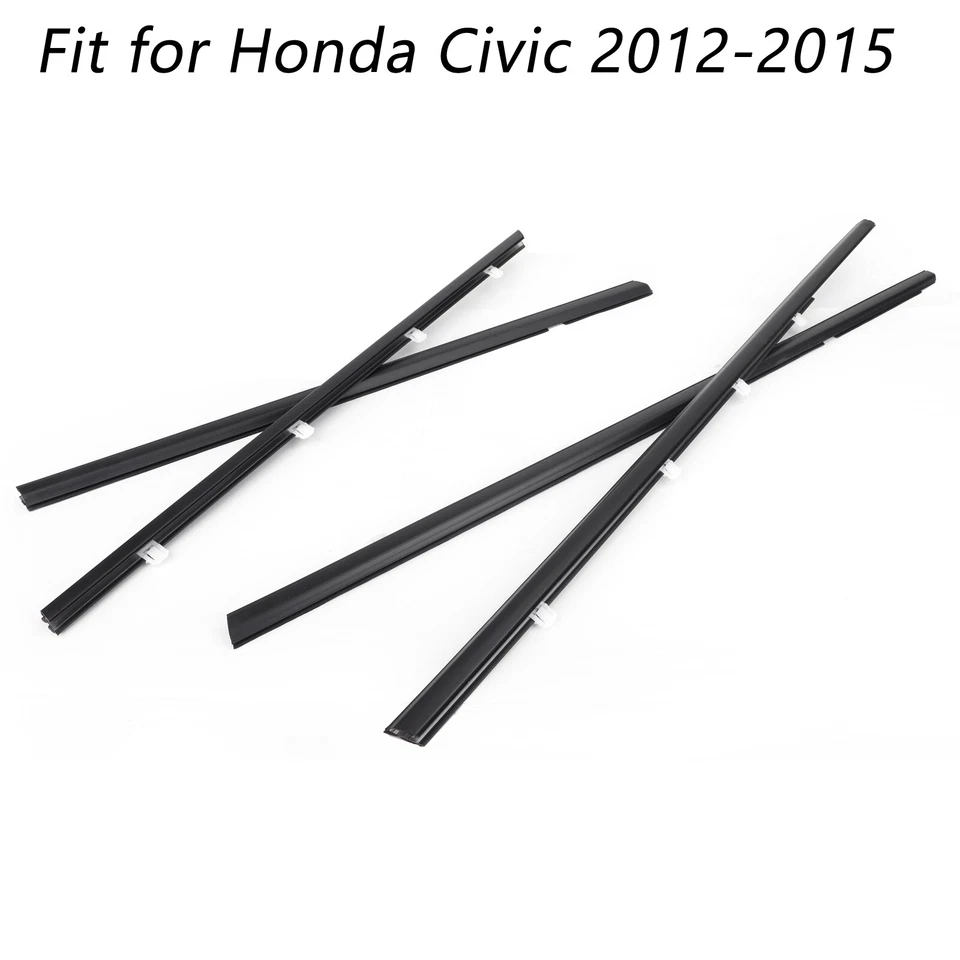 Cinturón de sellado para molduras de ventana de resistente al clima para automóvil 4 piezas para Honda Civic 2012-2015 Foto 4 de 4