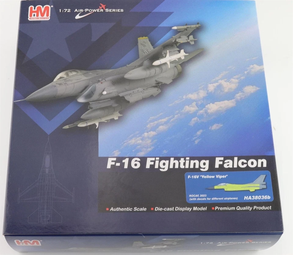 Hobby Master 1/72 F-16V "Yellow Viper" ROCAF Phoenix Rising w/Decal HA38036B - Image 3 of 4