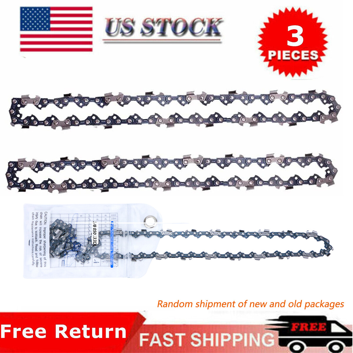 8" Chainsaw Chain For KOBALT KPS 8008 40V, Greenworks Pole Saw 3/8LP