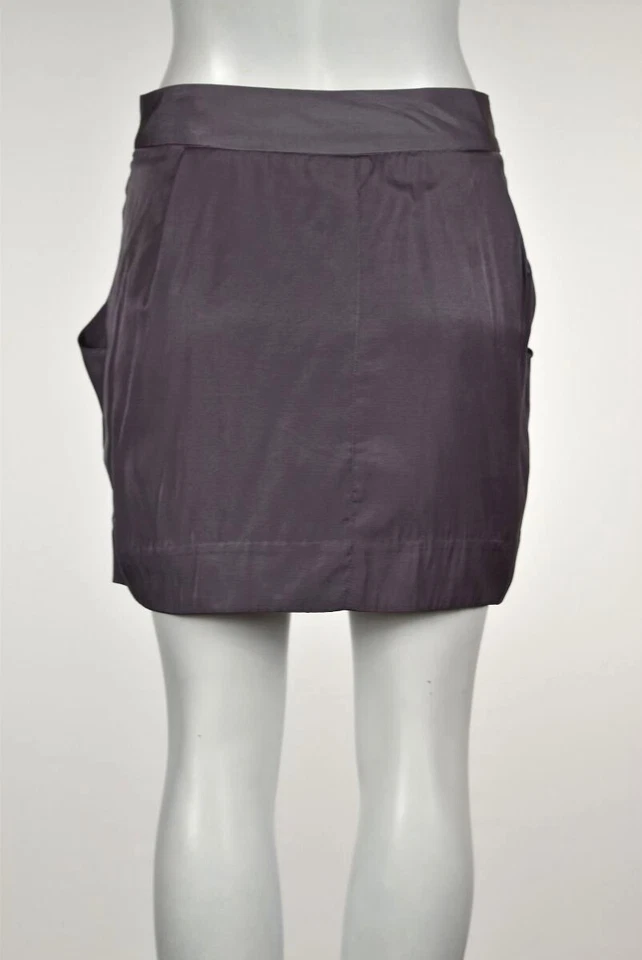 NUEVA Falda Poleci Talla 2 Púrpura Lápiz Sólido Mini Viscosa Informal Foto 2 de 4