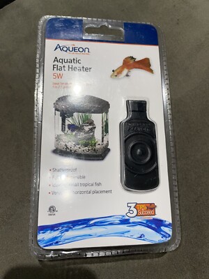 NEW Aqueon Submersible Aquatic Flat Heater Mini Up to 2.5 Gallons, Black 5 Watts