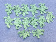 Vintage Lace Applique Trim Sewing Crafts Wedding Green Fern Leaf 4"x3" Lot 13