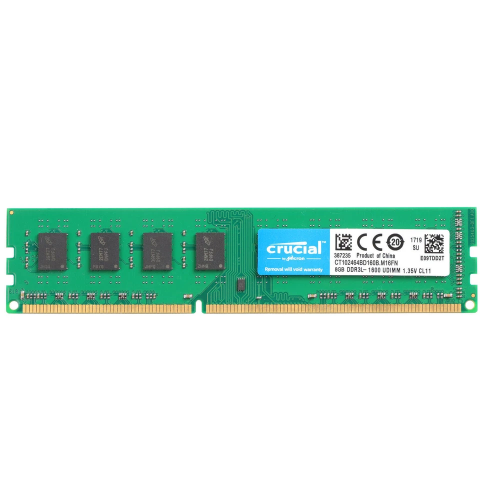 Crucial DDR3L 16GB (2 x 8GB) 2Rx8 1600 MHz PC3L-12800 RAM 240-Pin Desktop Memory - Image 2 of 4