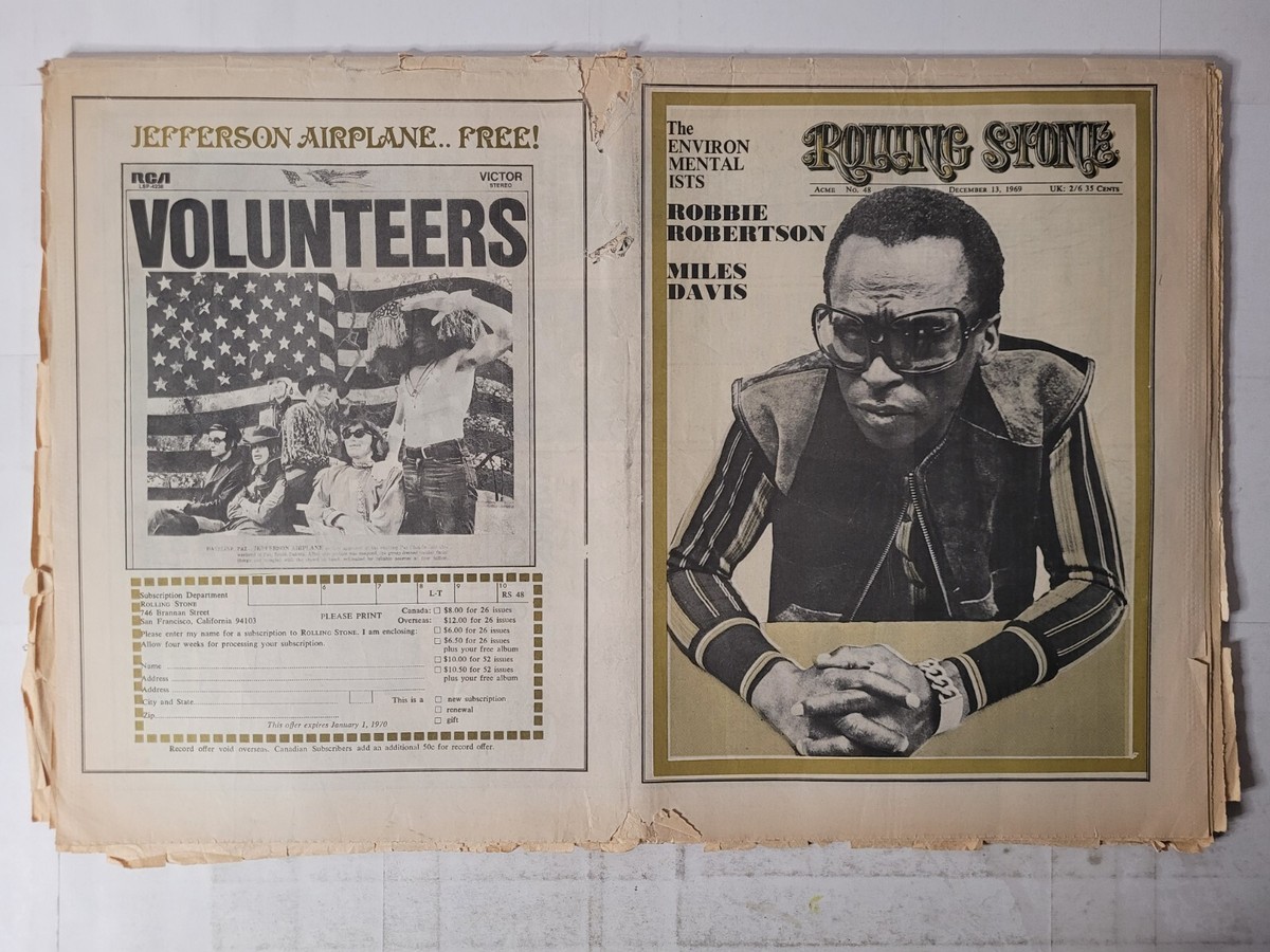 ROLLING STONE #48 (Dec 13, 1969) MILES DAVIS + MICK JAGGER (Flat
