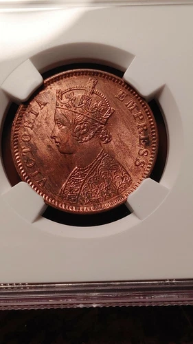 1880 (C) Calcutta India 1/4 Anna NGC MS63 RB  Gorgeous Choice UNC RB      *1356*