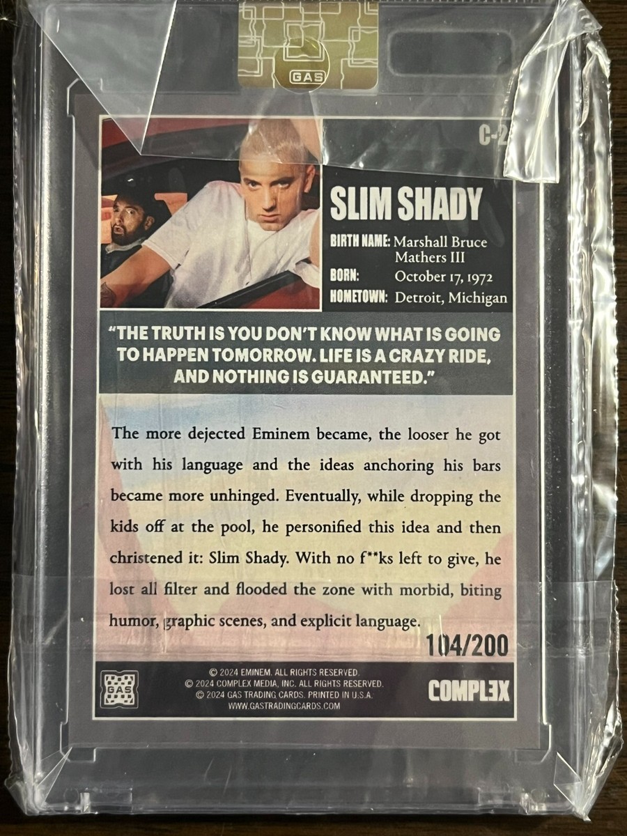 2024 Eminem #C-2 Gas Trading Cards X Complex Slim Shady BLUE
