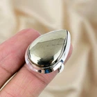 Pyrite Gemstone Silver Ring 925 Sterling Silver Ring Silver Statement Ring