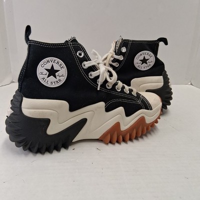 Converse Run Star Motion HI Black Gum Platform Sneakers Women's 9.5 Men's 8
