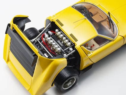 Kyosho Original 1/18 Lamborghini Miura SVR (Yellow/Black) Diecast Minicar KS0831 - Picture 9 of 9