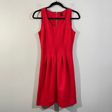 J Crew Women Red Pleated Sleeveless Mini Tank Dress Size 0 #A5434