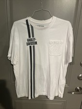 Harley Davidson White Strip Shirt Size XL