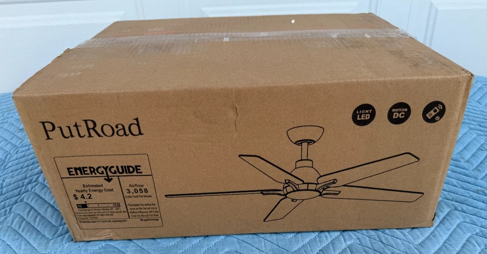 42 Inch Ceiling Fans with Lights, Brushed Nickel Ceiling Fan with Remote, Modern - Image 4 of 4