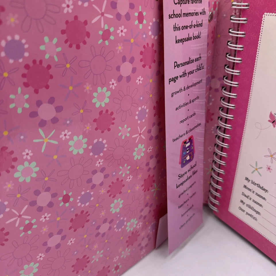 Guardián de la Memoria de los Años Escolares Rosa Moderno Floral Foto 3 de 4