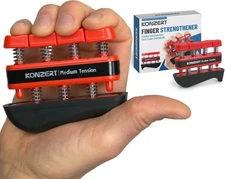 Finger Strengthener - Grip Strength Trainer, Medium Tension of 7 LBS, Red 