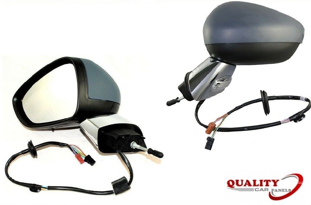 Door Wing Mirror Electric Primed Chrome Base Left N/S Fits Citroen C3 2010-2016