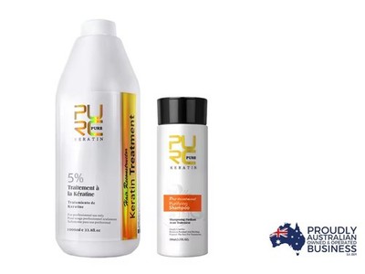 PURC 5% 1000ml Keratin Hair Straightening Smooth Treatment 100ml Shampoo Set