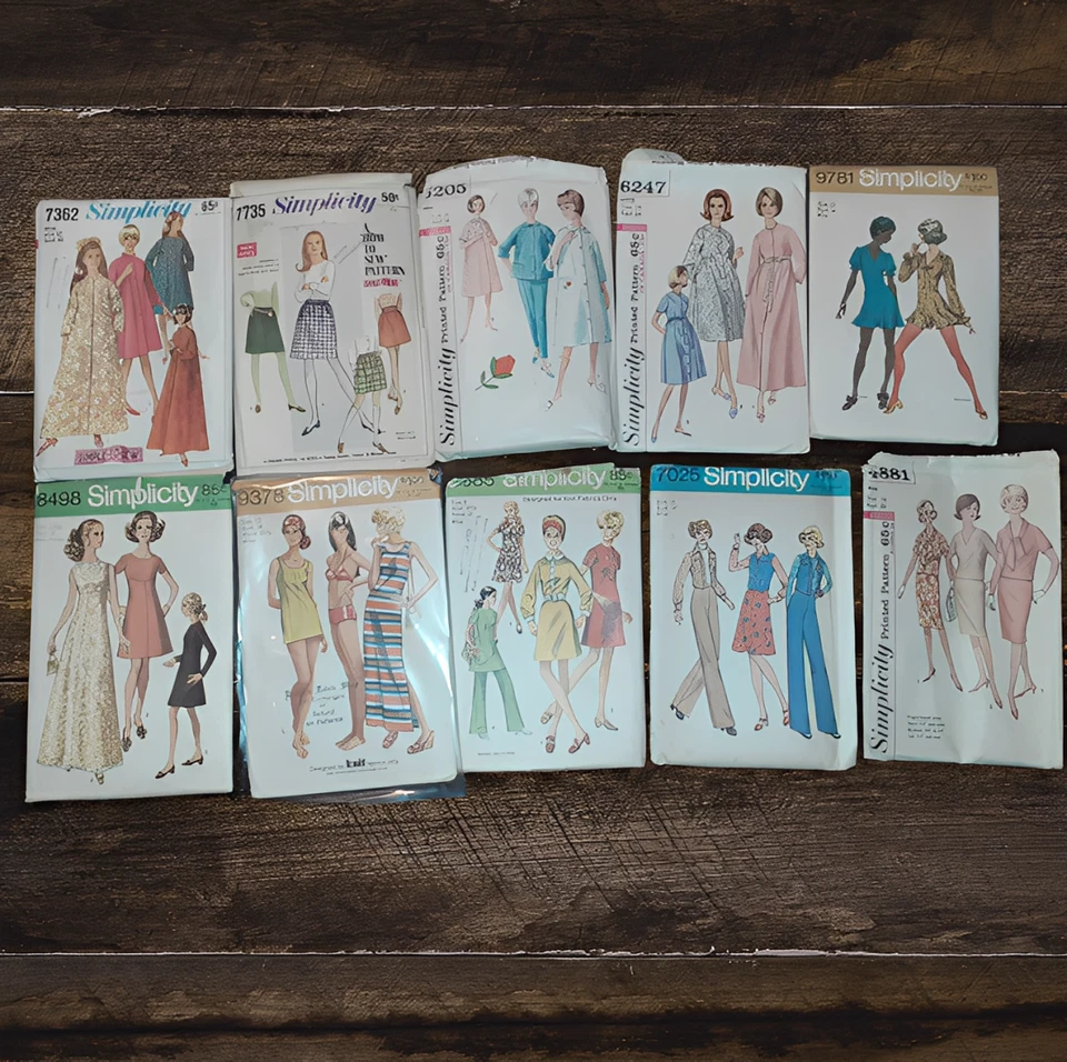 Lot Of 18 Vtg Sewing Patterns 12 UNCUT 60s 70s Simplicity Maternity Dresses 6-16 - Image 2 of 3