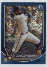 2025 Bowman Mega Box Chrome Navy Mojo Refractor 129/175 Jackson Chourio #11 1mc0