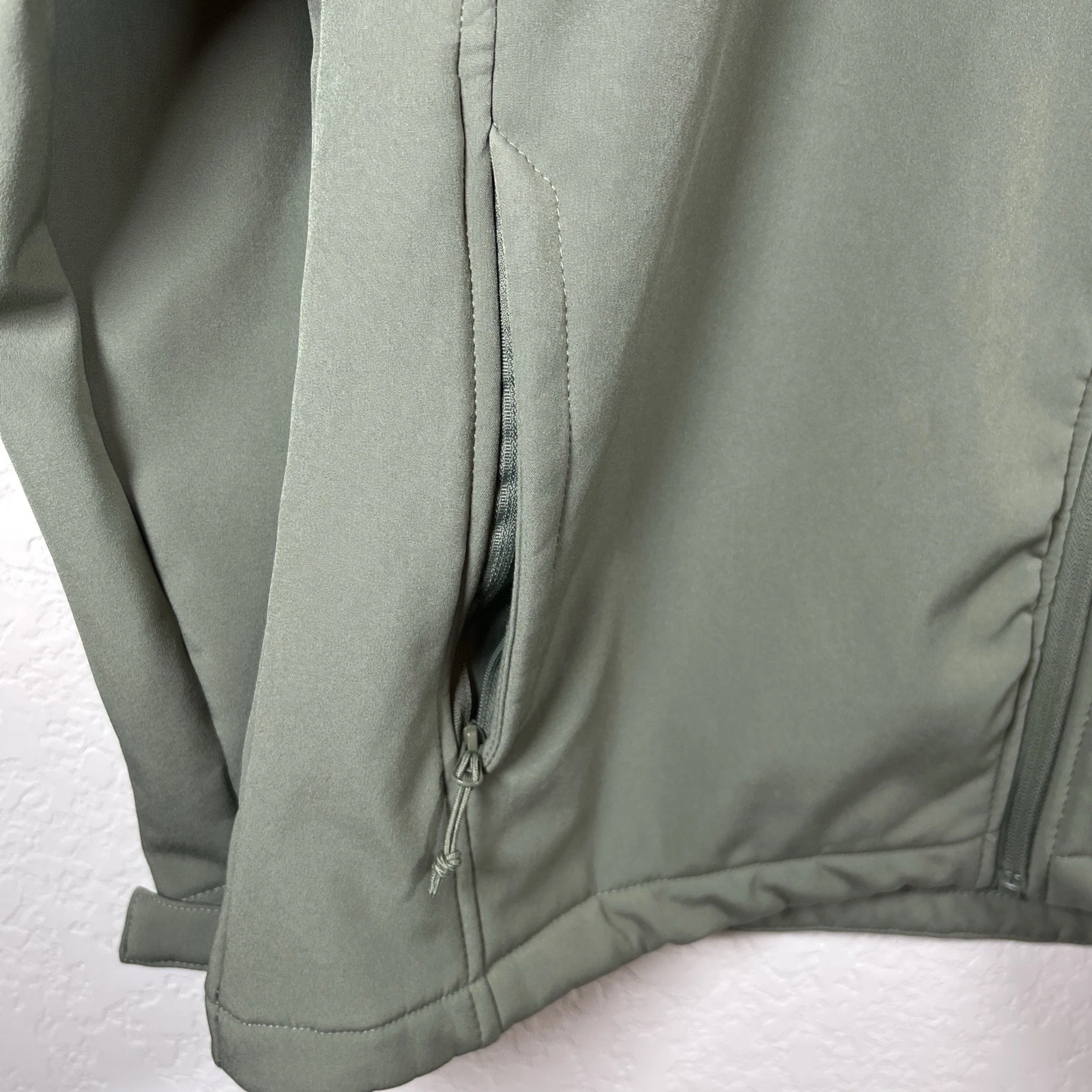 Magellan Outdoors Men's Sz L Polyester Softshell Fleece Lined Olive Green Jacket image 5