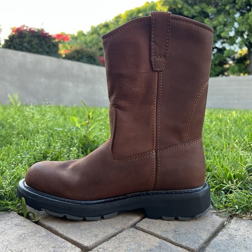 Wolverine Men Wellington Ranch Work Boots Slip Resistant 10" Brown Leather - Picture 7 of 17