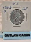1953-S WASHINGTON US QUARTER 25 CENTS SILVER COIN