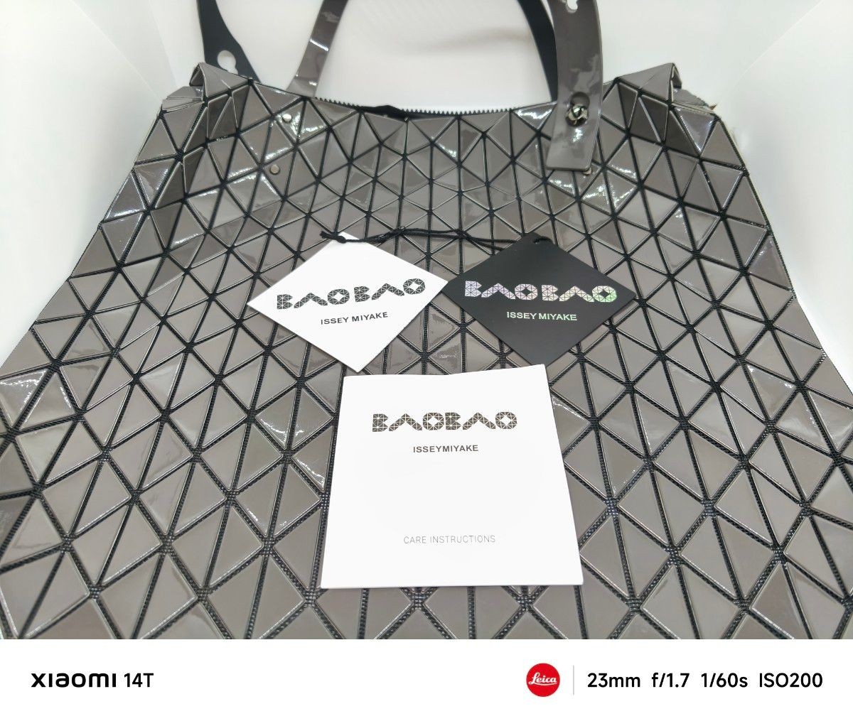 Bao Bao Triangular Pattern Tote Rare Large Used V… - image 1