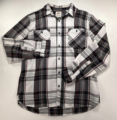 Levi s Plaid Button Down Men's Large Long Sleeve Cotton Blend Shirt