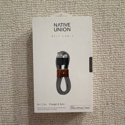 Native Union V2 4ft Braided Leather USB to MFi-Certified Lightning Cable