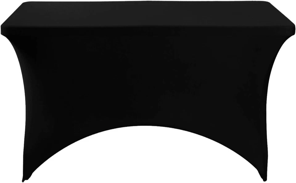 Elegant 6 Pack Stretchable Black Tablecloths for 4FT Events - Easy Care & Setup - Image 4 of 4