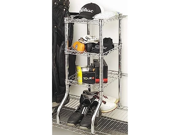 SafeRacks Golf Equipment Organizer Rack, Garage Steel Wire - CHROME - Image 3 of 4
