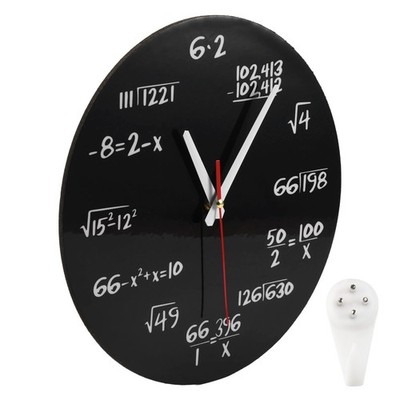 Math Wall Clock , Math Formulas Clock Quiz Clock in Black and White Unique4175