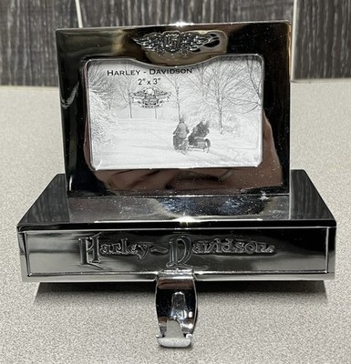 Harley Davidson Stocking Holder Picture Frame Silver