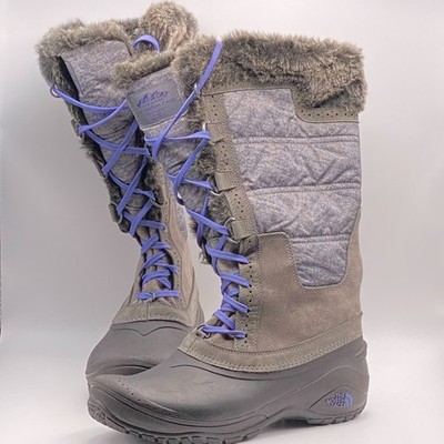 Womens North Face Suede Winter Boots Grey sz. 10 CXQ2 DVT TCM6 638874