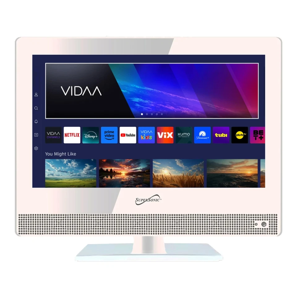 Supersonic SC-1520VTV 15.6 inch SMART LED TV 1080p HDMI ARC Wi-Fi  White - Image 2 of 3